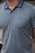 Erkek Yakalı Kagi Kumaş Kısa Kollu T-shirt resmi